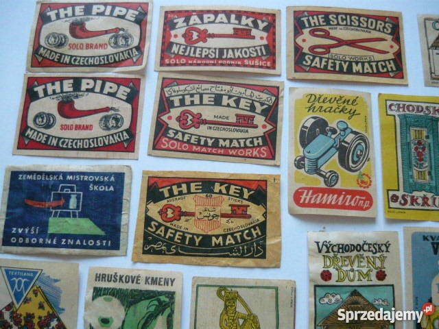 Etykiety zapałczane czeskie Myszków