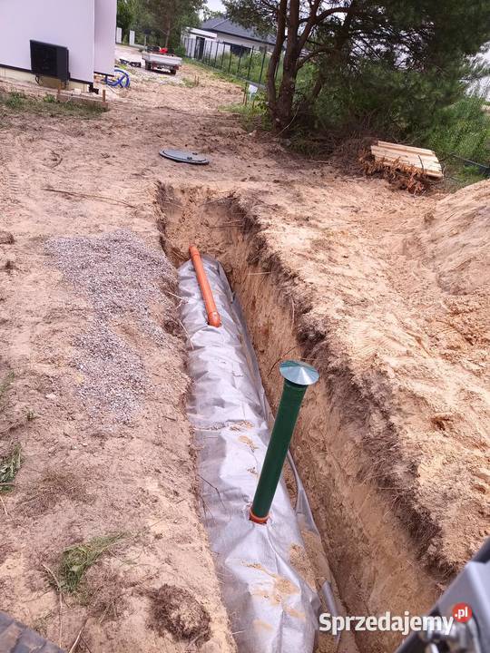 Odwodnienia drenaże studnie chłonne montaż mazowieckie Wolskie