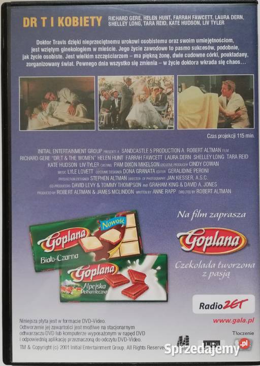 Dr T i kobiety DVD Richard Gere Helen Hunt Liv Kultura i Rozrywka Łódź sprzedam