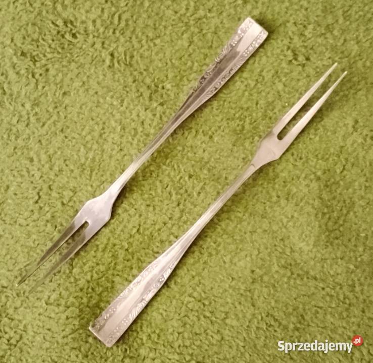 2 posrebrzane widelce do wędlin firmy HEFRA wzór Katowice