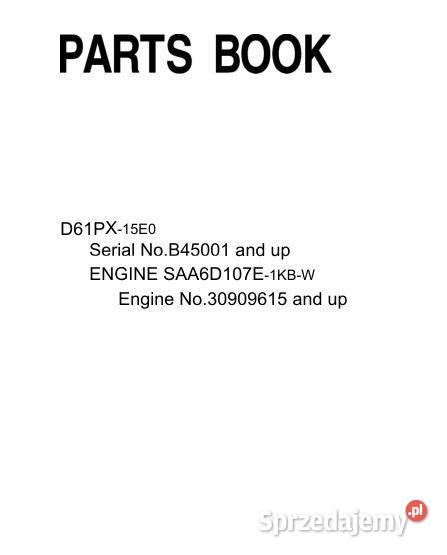 Komatsu D61PX15 katalog części świętokrzyskie Kielce sprzedam