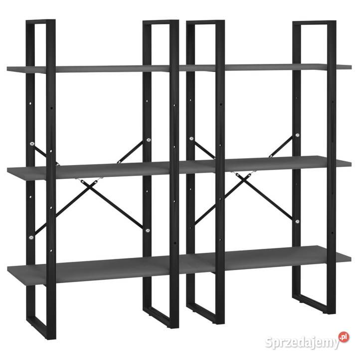 Regał na książki szary 60x30x210 materiał Warszawa
