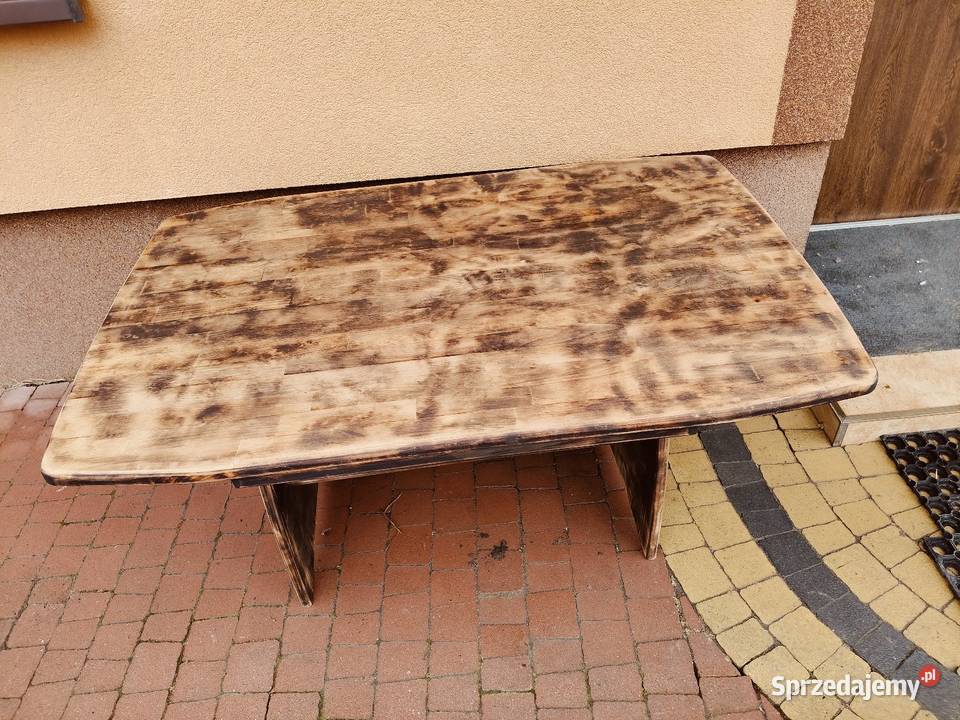 Vintage ława w stylu rustykalnym opalana