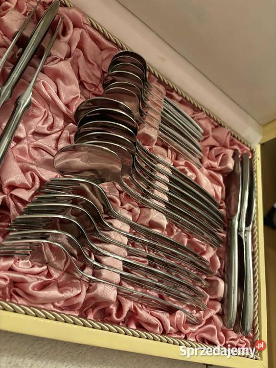 Zestaw sztućców PRL komplet DTK24 w oryginalnym Stegna