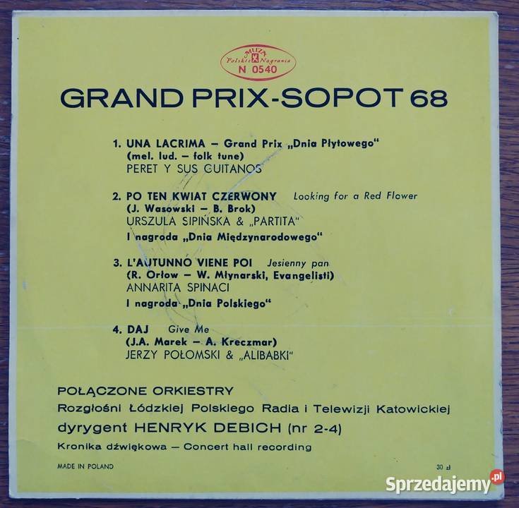 Płyta winylowa Grand Prix Sopot 68 Various płyta winylowa Milanówek