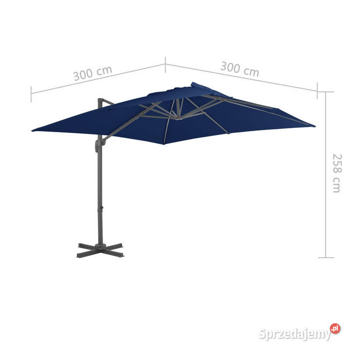 Parasol wiszący z aluminiowym słupkiem 3x3 m Warszawa