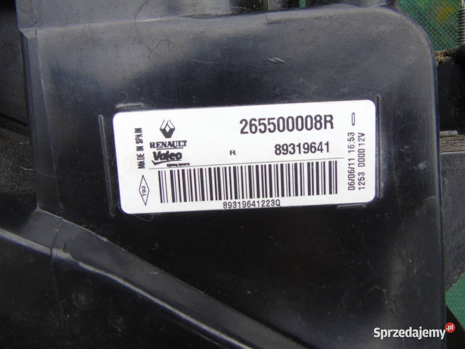 Renault Megane Coupe Lampa Prawa 265500008r Radziszów