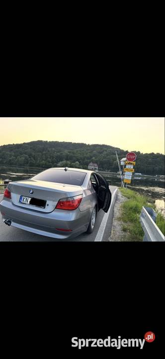 BMW Seria 5 520i srebrna LPG STAG 10 lat czujnik parkowania Nowy Sącz