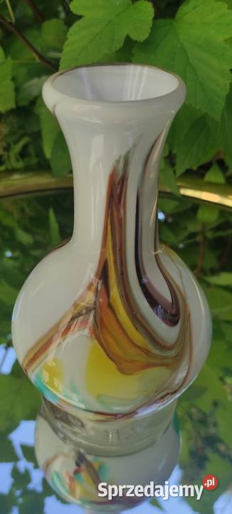 WAZON W STYLU MURANO Szkło warstwowe barwione w Porcelana i szkło Pabianice