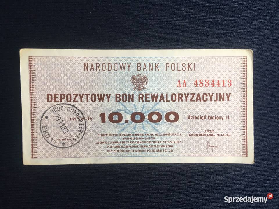 PRL bon depozytowy 10 000 Kołobrzeg