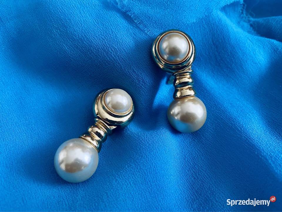 UNIKAT pozłacane klipsy Joan Rivers old money Gdynia