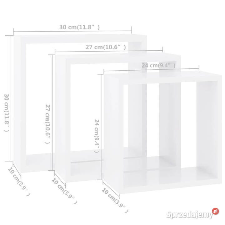 Półki ścienne kostki 3 białe MDF WM323949 Warszawa