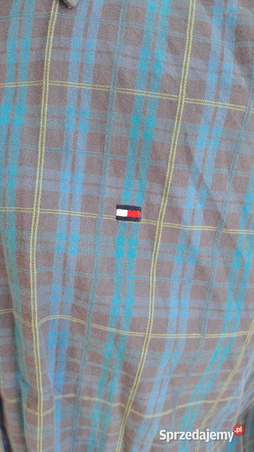 Koszula w kratkę Tommy Hilfiger szaro niebieska Głuchołazy