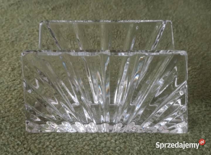 Masywny serwetnik kryształowy American Cut Katowice