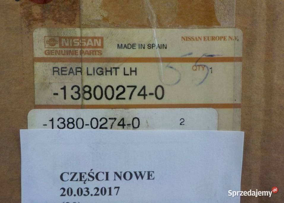 LAMPA LEWA TYŁ NISSAN wielkopolskie
