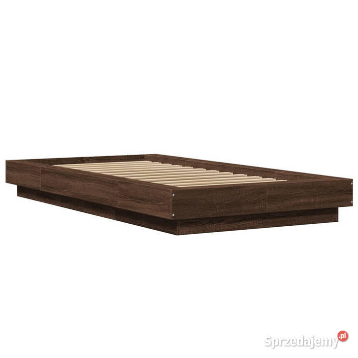 Rama łóżka z LED brązowy dąb 100x200 WM3281118 Dom i Ogród Warszawa