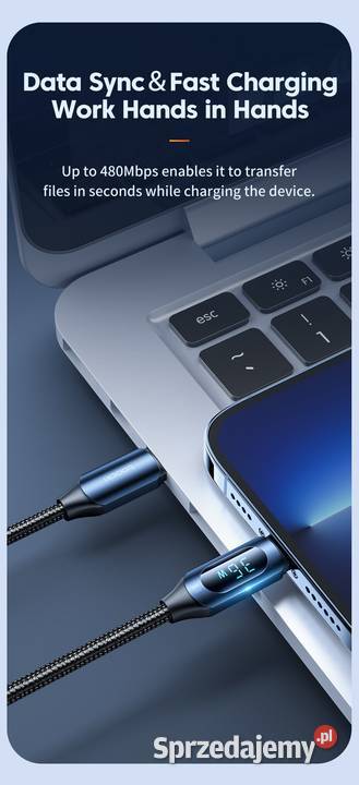 Toocki kabel USBC do iPhone PD 36W transmisja