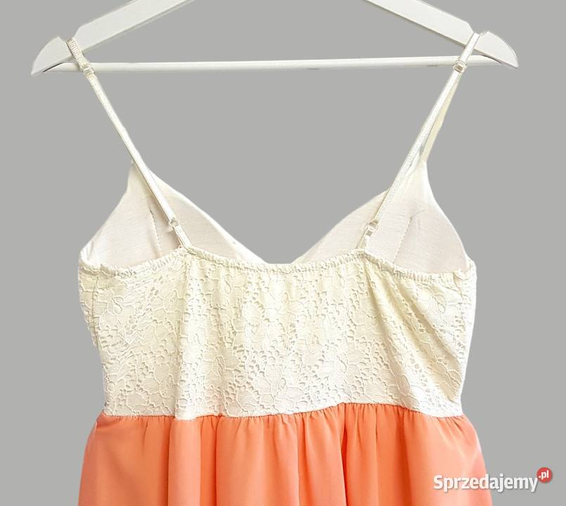 Damska sukienka białomorelowa na lato w koronkę Chrzanów