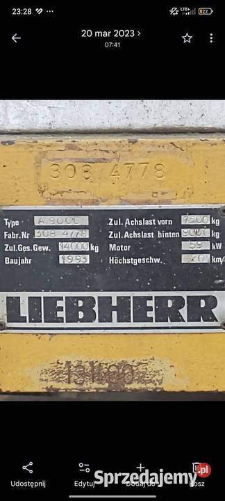 Koparka kolowa liebherr a900 Chełm