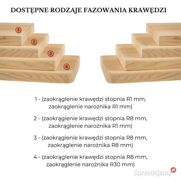 Stopień Drewniany Zabiegowy Sosna na Wymiar do Schody wewnętrzne sprzedam