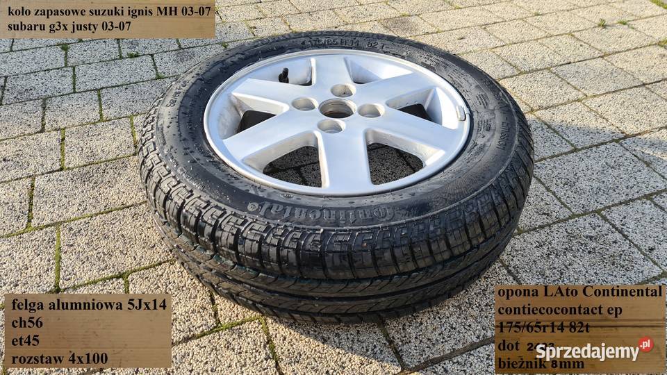 Suzuki Ignis Subaru G3X Justy Koło Zapasowe Et45 Legnica