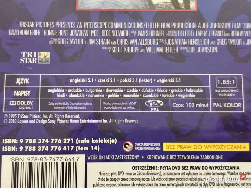 Jumanji 1995 Robin Williams nowe DVD kino Warszawa