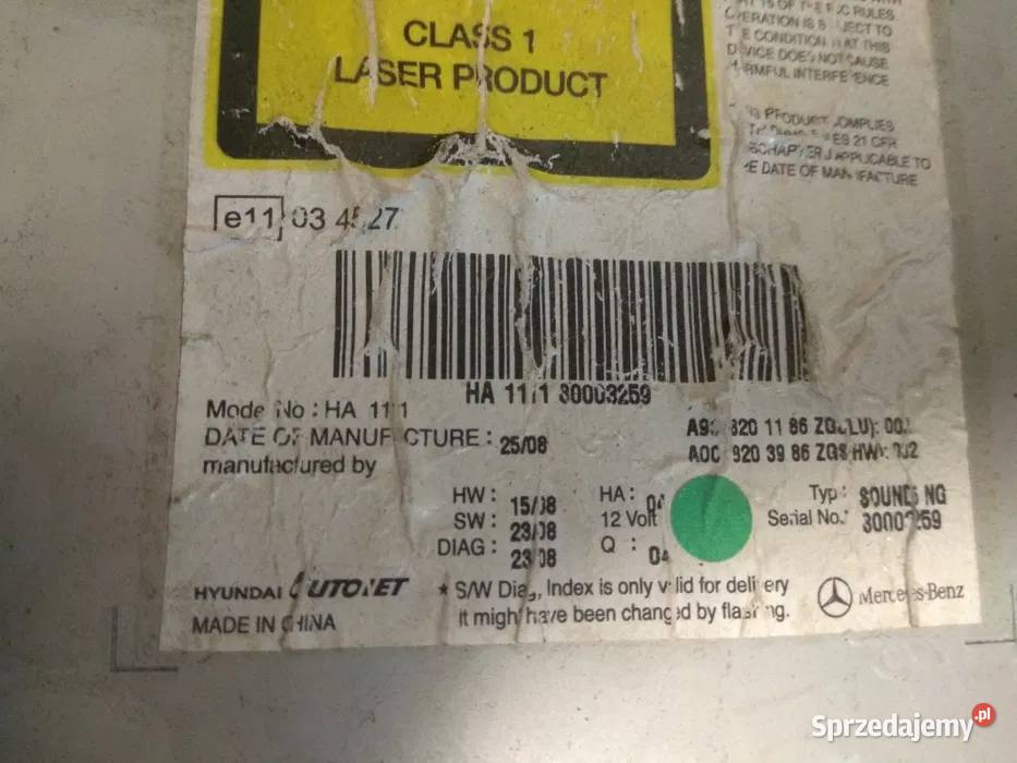 Oryginalne radio Sprinter 906 2008r Olsztyn