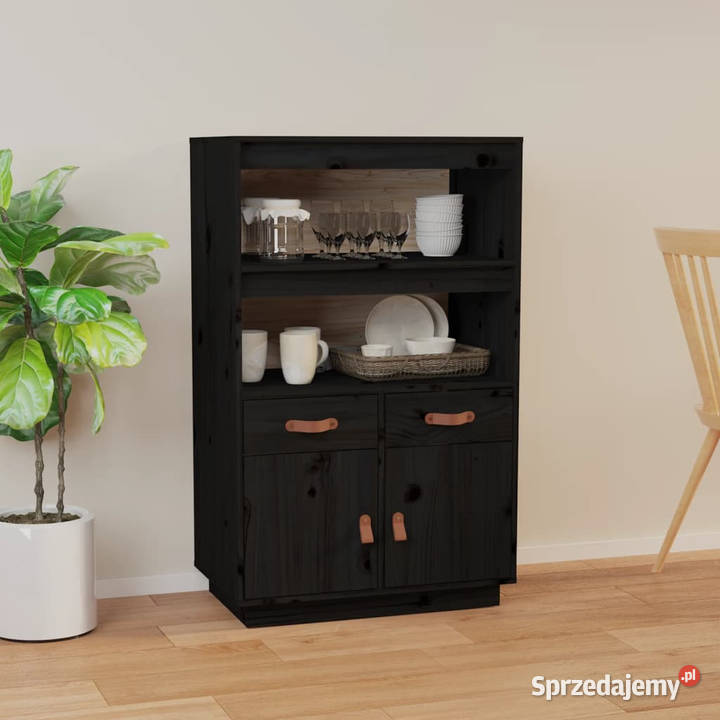 Kredens czarny 67x40x1085 lite drewno sosnowe Warszawa sprzedam