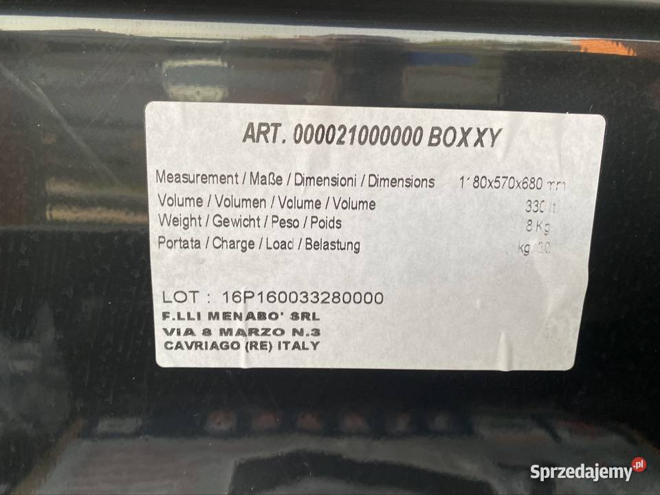 Bagażnik na trzy Rowery Menabo z boxem 330 l