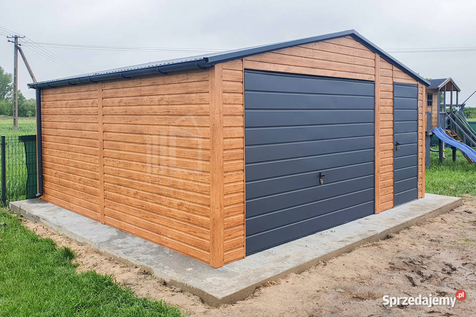 Garaż Blaszany 55x6m Brama Uchylna Drzwi Jasny Sprzedaż Tychy
