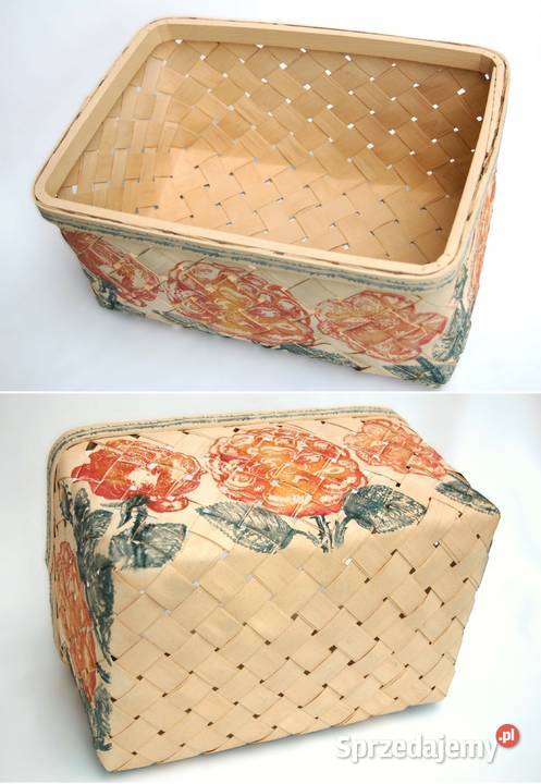 Ręcznie malowany kosz z łuby do przechowywania Lublin