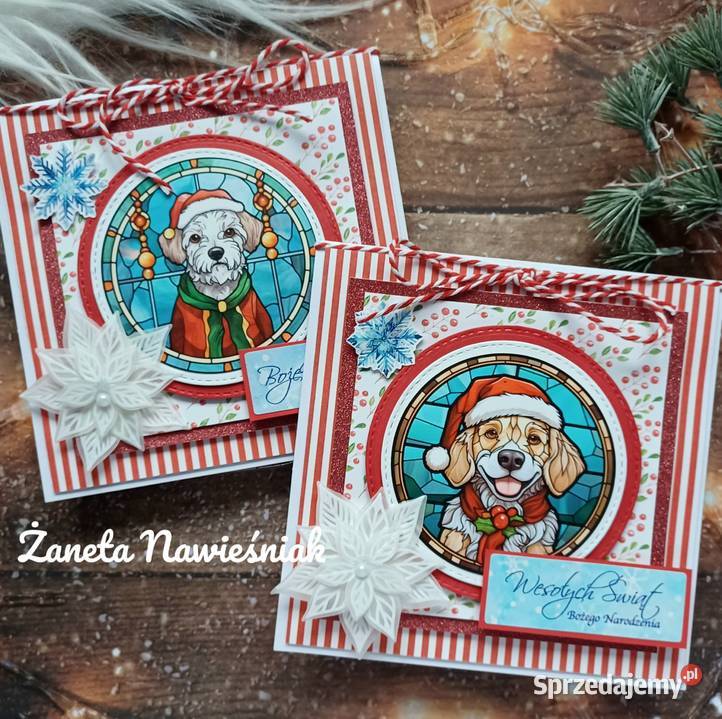 Kartki świąteczne Boże Narodzenie z pupilem psy Mszana Dolna