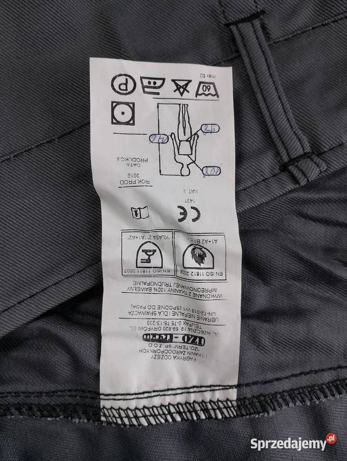 Spodnie szare robocze BHP Rozmiar XXL