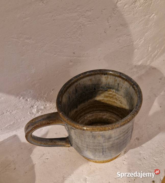 KUBEK niebiesko szary provensalski ceramika Lublin sprzedam