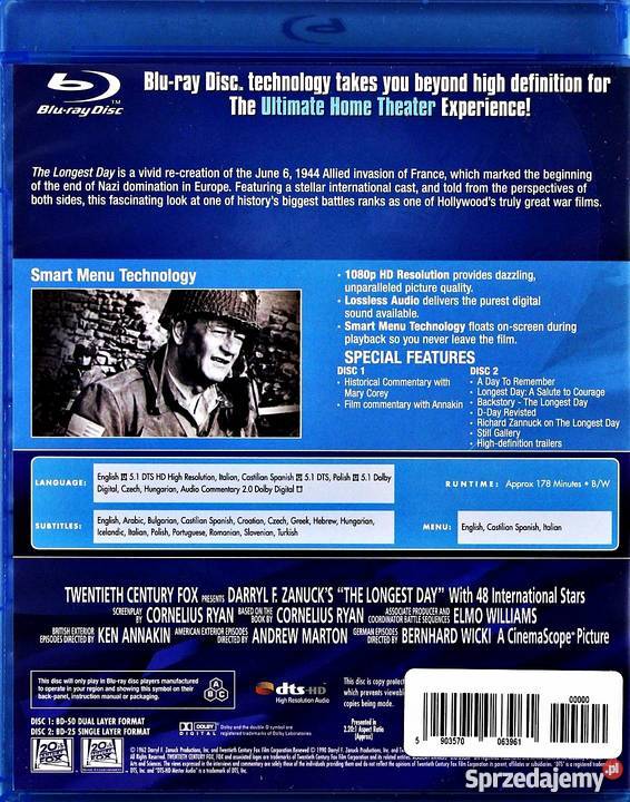 NAJDŁUŻSZY DZIEŃ JOHN WAYNE 2 BLURAY Kalisz