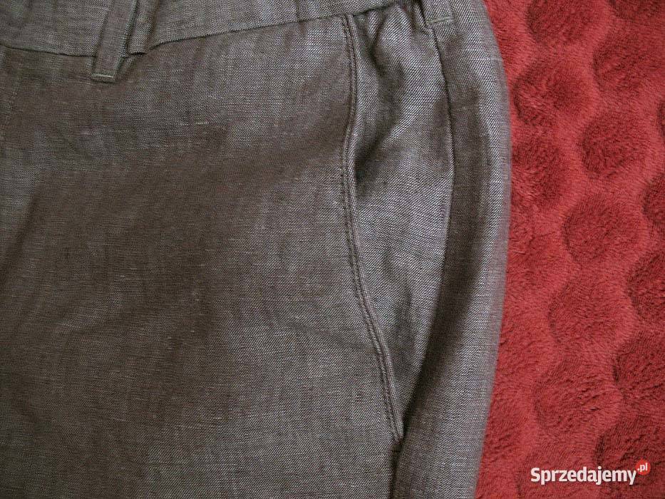 Spodnie Lniane eleganckie męskie W 36 L29 pas 91 Rozmiar XL Siedlce