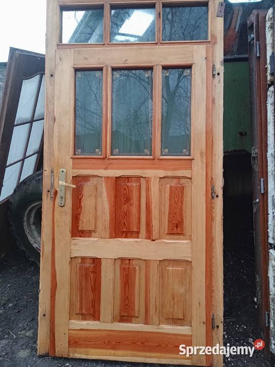 Drzwi drewniane z szybami weranda przedpokój Czernikowo sprzedam