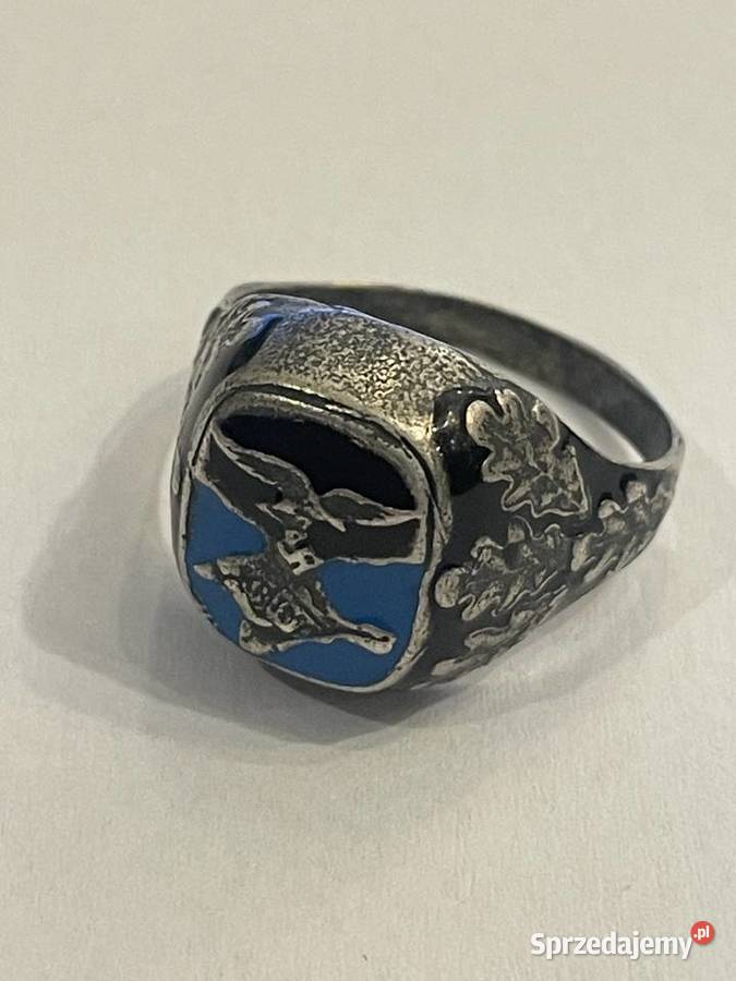 Srebrny sygnet lotników niemieckich próba 800 srebro Kraków