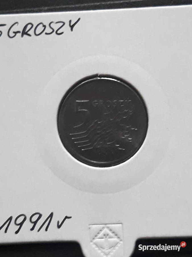 5 Groszy 1991 r UNC patyna Konin sprzedam