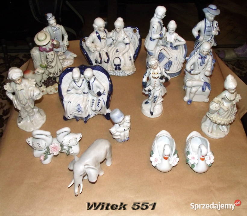 FIGURKA PORCELANOWA KOLOROWA BŁYSZCZĄCA PARA Stalowa Wola