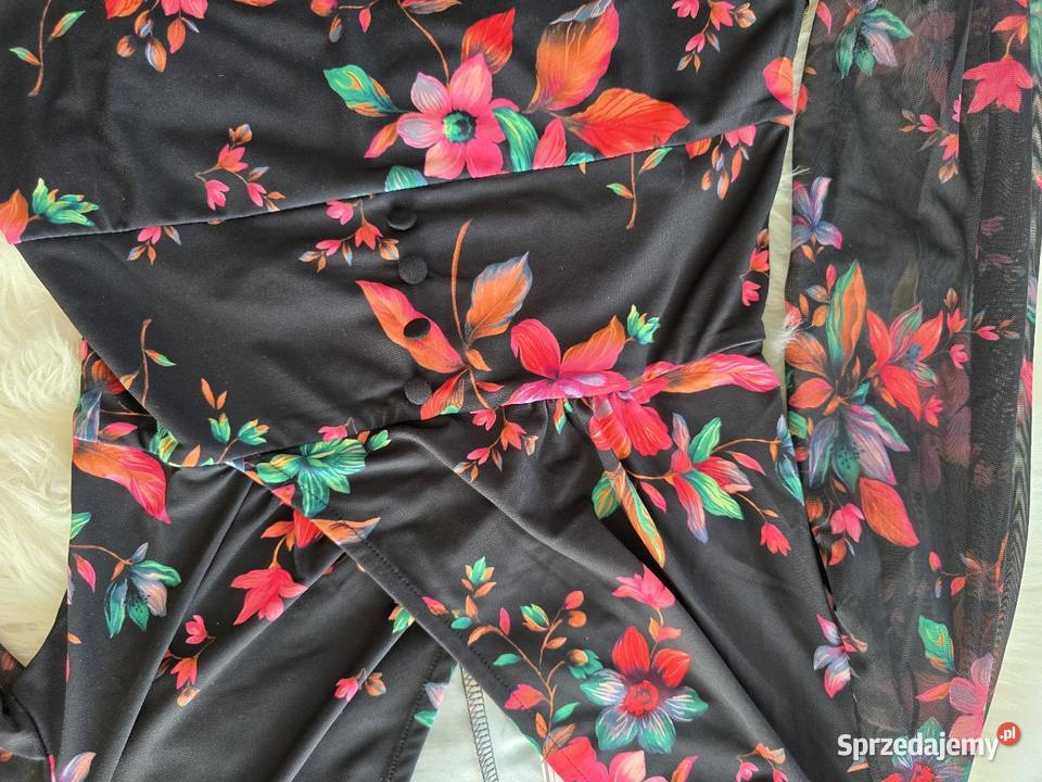 Sukienka kwiatowy print Rękaey z siatki Rybnik sprzedam