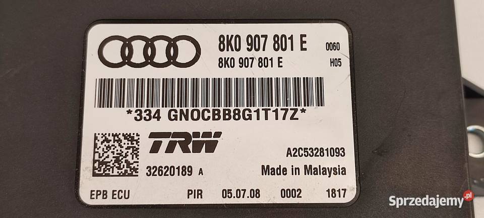 AUDI A4 B8 A5 8T MODUŁ HAMULCA RĘCZNEGO Komputery