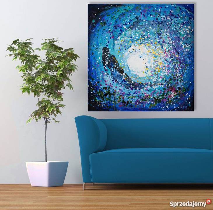 Akryl na płótnie GŁĘBIA 100x100 obraz artystki Katowice