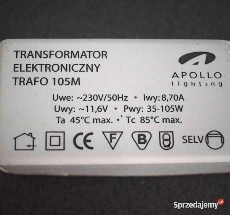 Transformator trafo 105M moc 35 do 105 W Chełmno sprzedam