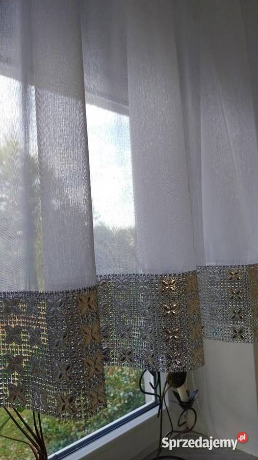 Krótka firanka 200x100 z taśmą dekoracyjną Dom i Ogród śląskie sprzedam