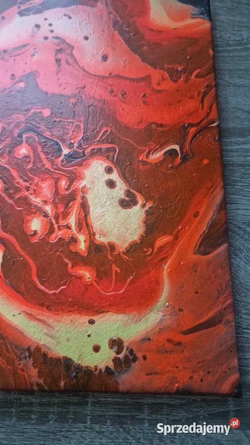 Obraz Red Devil ręcznie malowany abstrakcja mazowieckie sprzedam
