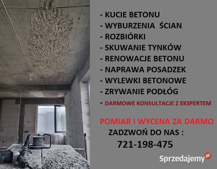 SKUWANIE TYNKÓW KUCIE POSADZEK WYBURZANIE ŚCIAN Dawidy