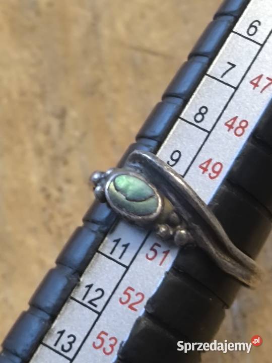 srebrny pierścionek muszla Avalone Vintage srebro Mysłowice