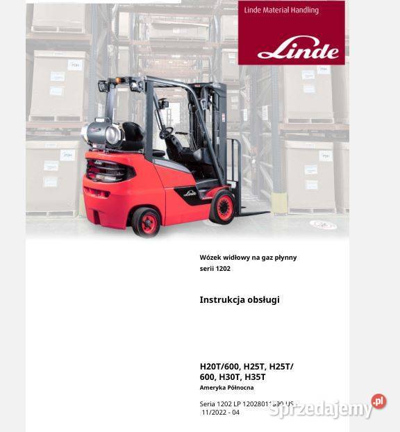 Linde H20T H25T H30T H35T H20D H25D H30D H35D motoryzacja, transport Kielce