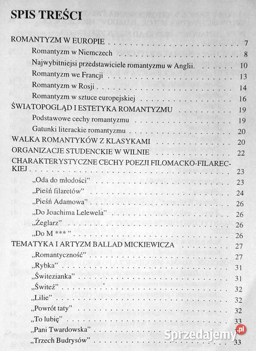 Ściąga Język polski 6 Romantyzm Tersa Bojczewska Rok wydania 1997 Chełm